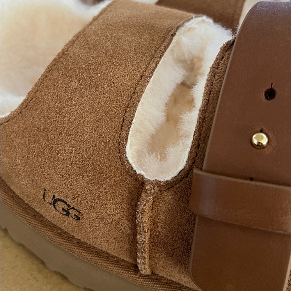 UGG women’s Greenport Strap Suede Slide Sandals - Picture 6 of 16